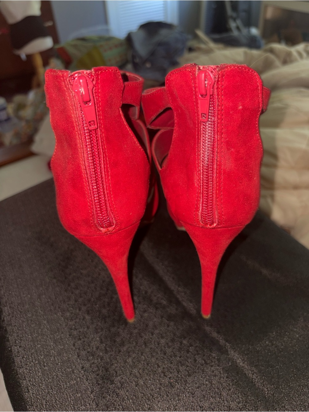 Candie's Red Strappy High Heel Sandals - Picture 3 of 5